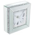 Table clock Alexandra House Living Grey Crystal 14 x 14 x 5 cm For Cheap