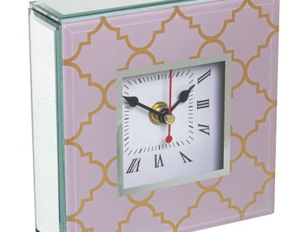 Table clock Alexandra House Living Pink Crystal 14 x 14 x 4 cm Online now