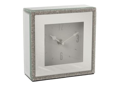 Table clock Alexandra House Living Grey Crystal 14 x 14 x 4 cm on Sale