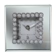 Table clock Alexandra House Living Grey Crystal Mirror 15 x 15 x 5 cm Online Hot Sale