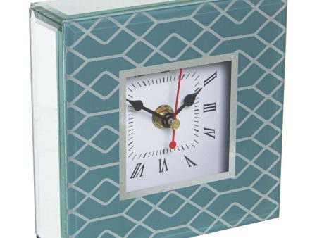 Table clock Alexandra House Living Blue Crystal 14 x 14 x 4 cm Cheap