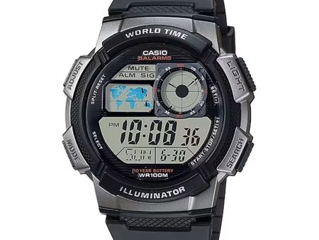 Men s Watch Casio WORLD TIME ILLUMINATOR Black (Ø 43 mm) For Discount