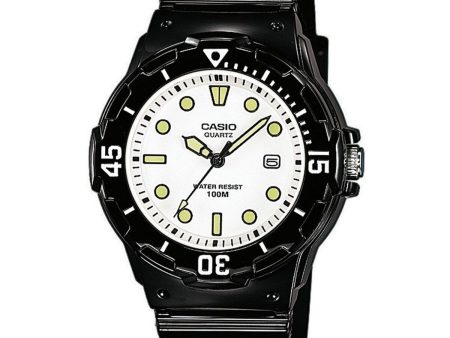 Men s Watch Casio DIVER 100M White Black (Ø 44,5 mm) For Sale