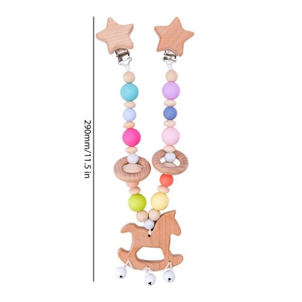 Baby Toy Wooden Pram Clip Pacifier Clip Chain Mobile Pram Personalize Name Rattle Stroller Toys Bed Bell Around Neborn Gift Toys Online now