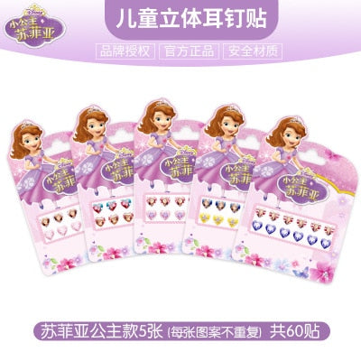 Disney girls Frozen elsa  Anna 3D earrings stickers  Princess Sophia Mickey Minnie kids  Makeup DIY Toys Nail Stickers Online Sale