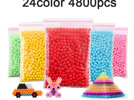 Yantjouet Magic Water Sticky Beads Children Beads 4800pcs 24colors Crystal Color Water Spray Puzzle Aqua for Kids Gift Toys Fashion