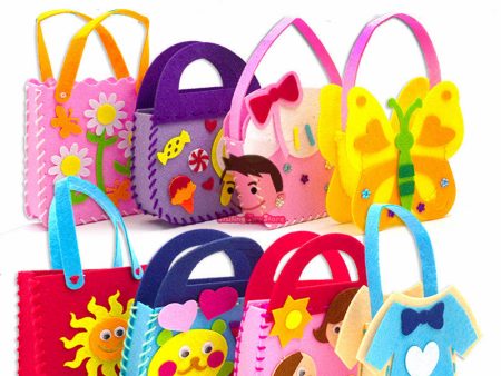 Non-Woven Fabric DIY Handbag Children Craft Toy Mini Bag Non-woven Cloth Colorful Handmade Bag Cartoon Animal Children Handbags For Discount